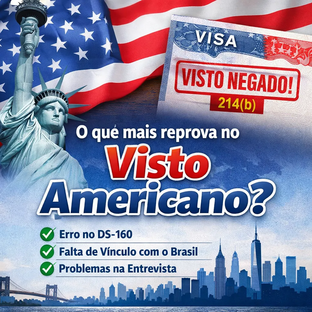 Imagem ilustrativa para o artigo O que mais reprova no visto americano?